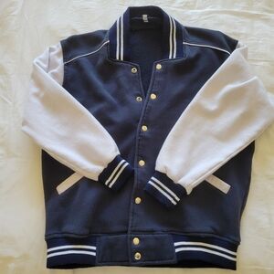 Navy and White Varsity Jacket